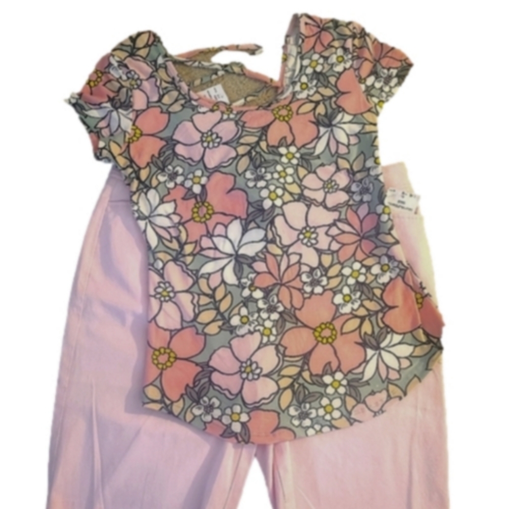 Floral Pink Short Sleeve Top - Women's